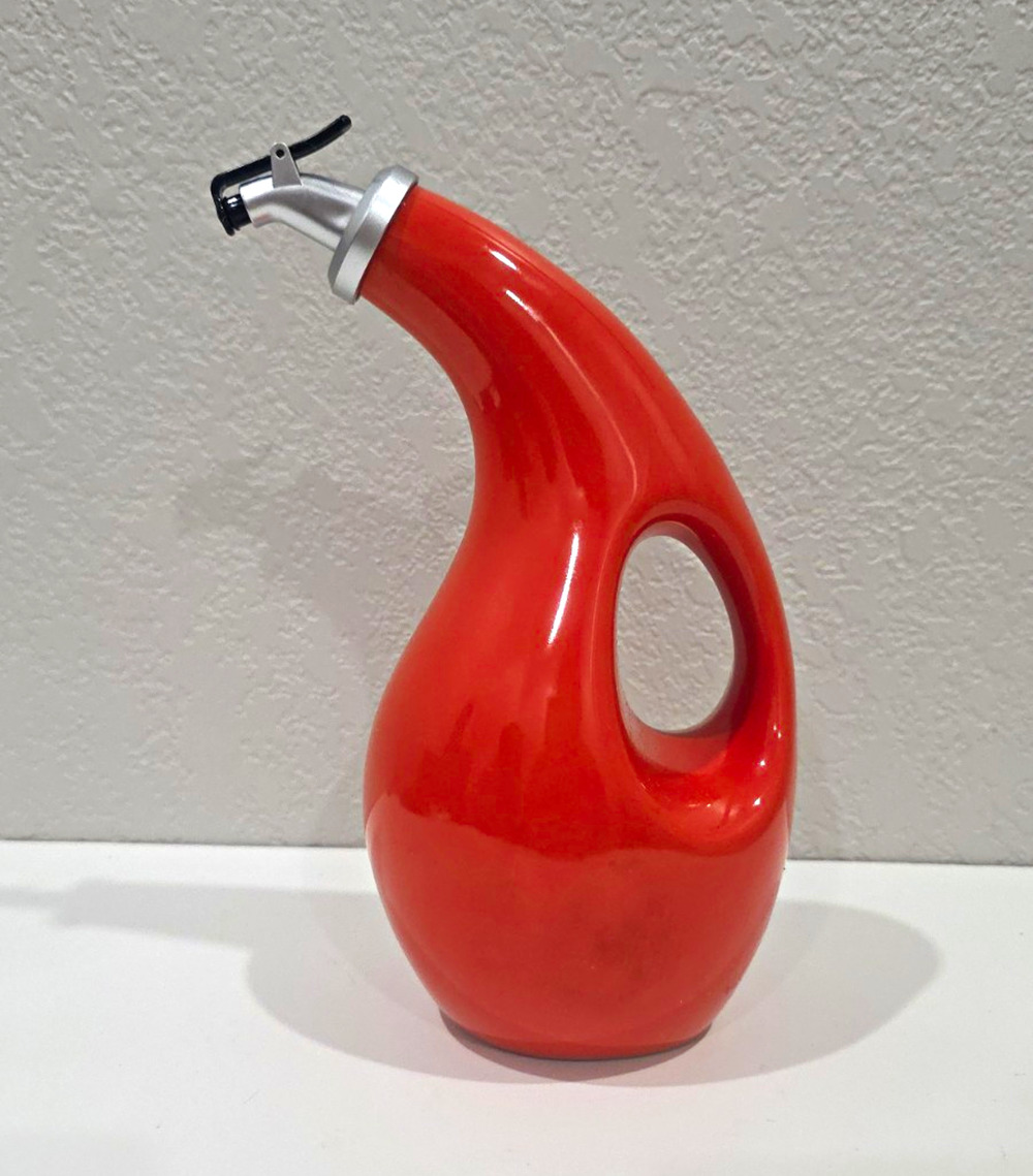 Rachael Ray H016Y Red Ceramic Oil/Vinegar Cruet w/ Pour Spout Dishwasher Safe
